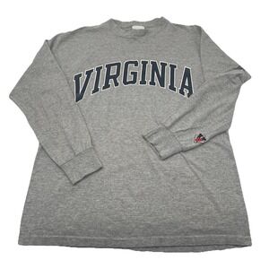 Vintage UVA‎ Cavaliers Shirt Size M Gray Long Sleeve University Of Virginia USA